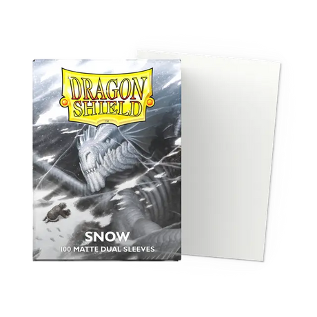 Dragon Shield Snow dual matte standard card sleeves, clear protective card sleeves for trading cards.