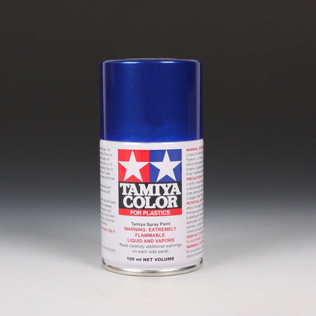Tamiya TS-51 Racing Blue spray paint can, 100ml, with the blue aerosol container and nozzle visible.