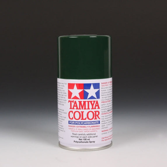 Tamiya PS-9 Green spray paint in 100ml aerosol can, ideal for model customization and hobby painting projects.