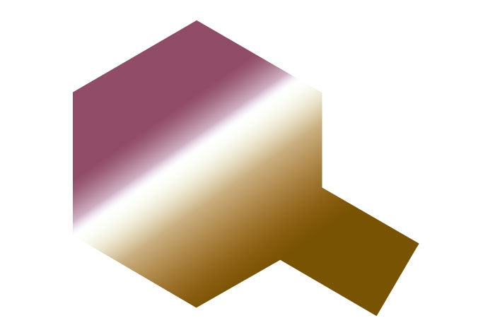 Tamiya PS-47 Pink/Gold Iridescent Spray Paint 100ml bottle with metallic pink and gold iridescent finish.