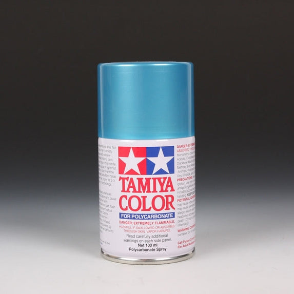Tamiya PS‑49 Sky Blue anodized aluminum spray paint can, 100ml, with a spray nozzle and sky blue color on the can.