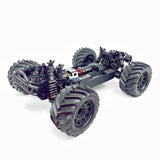 Tekno MT410 2.0 1/10 electric 4x4 Pro monster truck kit with detailed chassis and rugged tires for off-road racing.