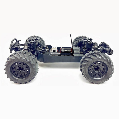 Tekno MT410 2.0 1/10 scale electric 4x4 Pro monster truck kit showing the detailed chassis and large tires.