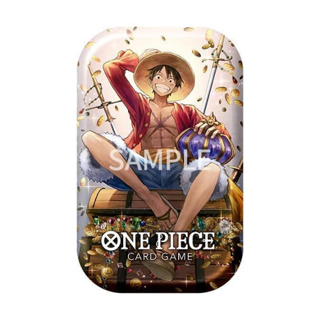 Bandai One Piece TCG Tin Pack Set Vol. 2 featuring Luffy character card and collectible packaging.