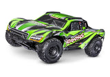 Traxxas Maxx Slash 6S RC truck with rugged tires and sleek red body, ready for off-road racing and high-speed action.
