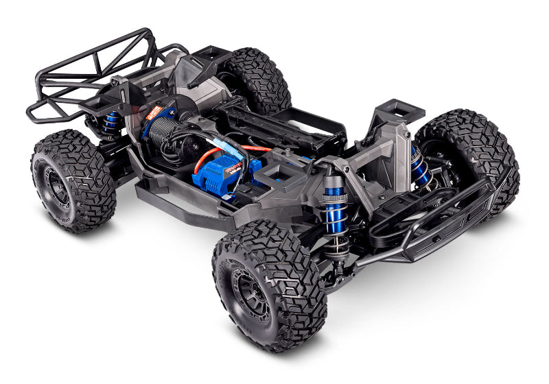Traxxas Maxx Slash 6S RC monster truck with large tires and rugged chassis, designed for high-speed off-road racing.