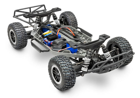 Traxxas Slash 4X4 VXL remote control truck with rugged tires and detailed body, ready for off-road racing.