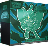 Pokémon Twilight Masquerade Elite Trainer Box with Pokémon TCG booster packs and accessories for trading card game.