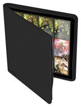 Ultimate Guard 12-Pocket Quadrow Zipfolio Xenoskin card storage folder with black exterior and transparent card pages.