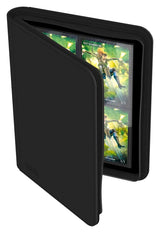 Ultimate Guard Zipfolio 160 8-Pocket Xenoskin card storage binder with black exterior and transparent pockets for trading cards.