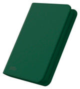 Ultimate Guard Zipfolio 160 8-Pocket Xenoskin card storage binder with black exterior and visible card pages inside.