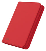 Ultimate Guard Zipfolio 160 8-Pocket Xenoskin card storage portfolio with black exterior and visible card pages inside.