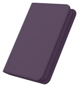 Ultimate Guard Zipfolio 160 8-Pocket Xenoskin card storage binder with black exterior and transparent card sleeves inside.