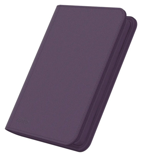 Ultimate Guard Zipfolio 160 8-Pocket Xenoskin card storage binder with black exterior and transparent card sleeves inside.