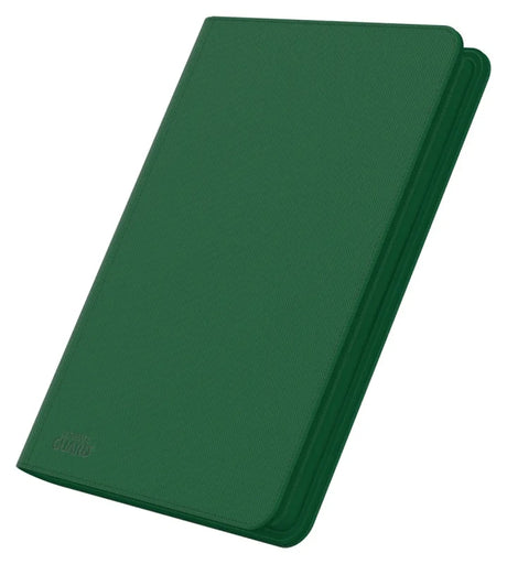 Ultimate Guard Zipfolio 320 16-Pocket Xenoskin card storage binder with black exterior and transparent card pockets.