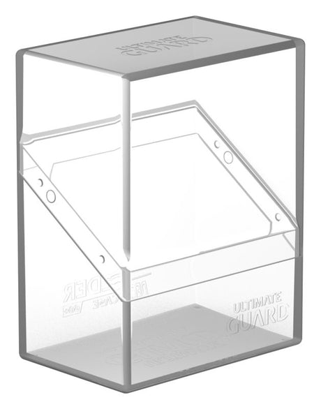 Ultimate Guard Deck Case Boulder 60+ clear card storage box with transparent design for trading cards and card collection organization.