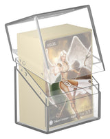 Clear Ultimate Guard Deck Case Boulder 60+ for storing and protecting trading cards, with a transparent, durable design.