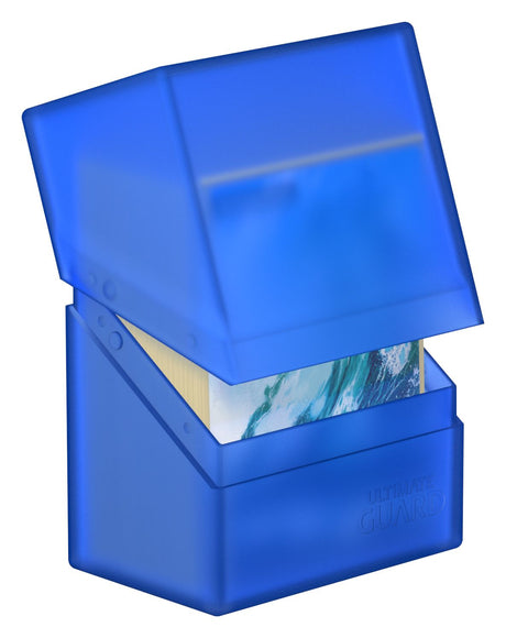 Ultimate Guard Deck Case Boulder 60+ Sapphire for storing and protecting trading cards, featuring a durable blue design.