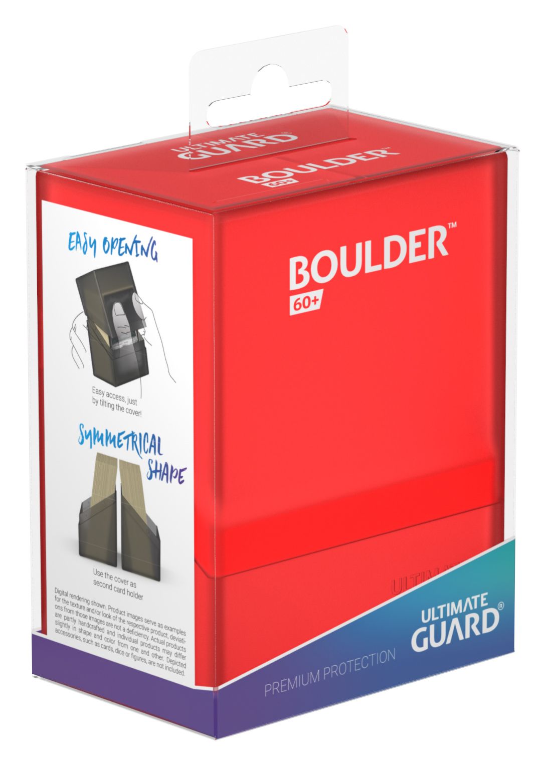 Ultimate Guard Deck Case Boulder 60+ Ruby for storing and protecting trading cards in a durable, vibrant red card supplies case.