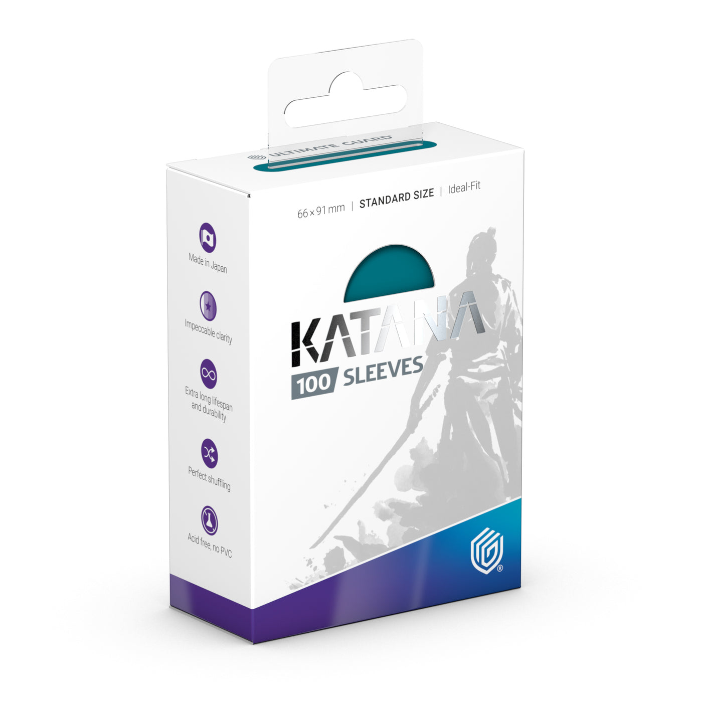 Ultimate Guard Katana Sleeves Standard Size Great Wave featuring a vibrant wave design for protecting trading cards.