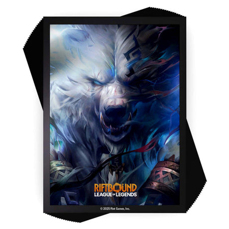 Riftbound Volibear deck sleeves by UVS Games featuring vibrant artwork of Volibear for trading card protection.