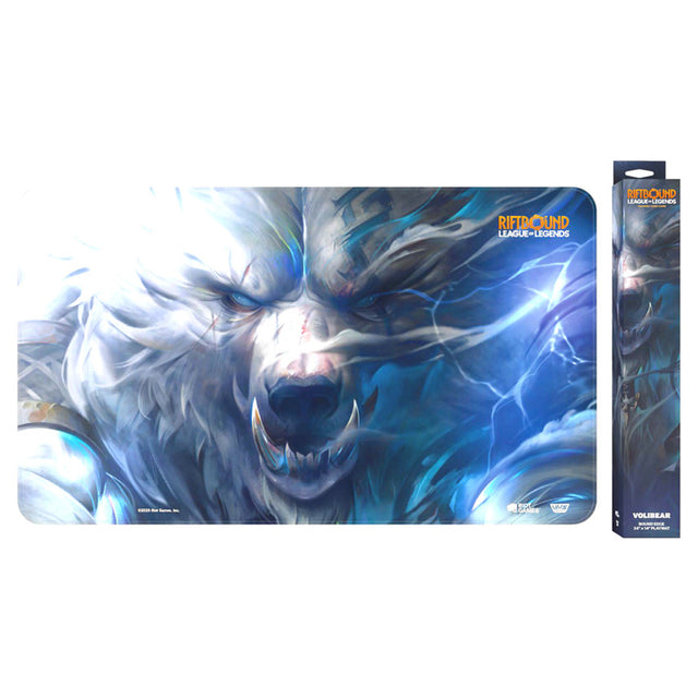 Volibear Riftbound playmat by UVS Games featuring detailed artwork of the bear character for tabletop gaming.