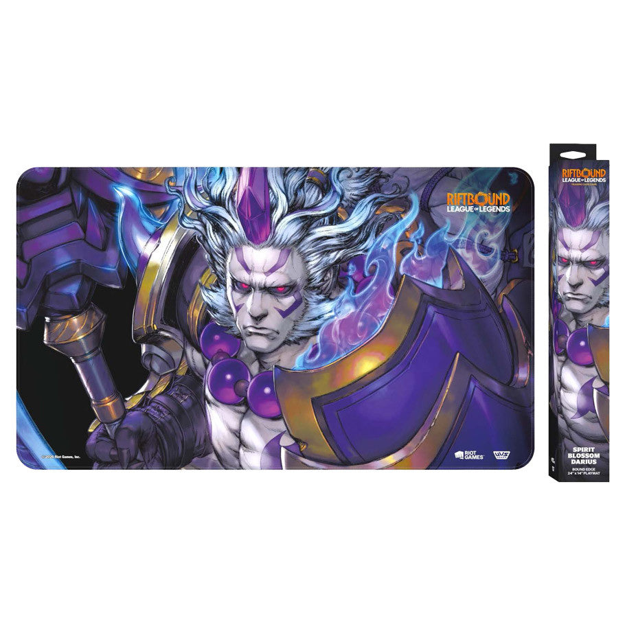 Riftbound: Spiritforged Playmat by UVS Games featuring vibrant fantasy artwork on a silicone gaming mat.