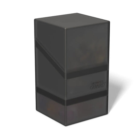 Ultimate Guard Boulder'n'Tray 100+ deck case with black onyx finish, designed for storing and protecting trading cards.