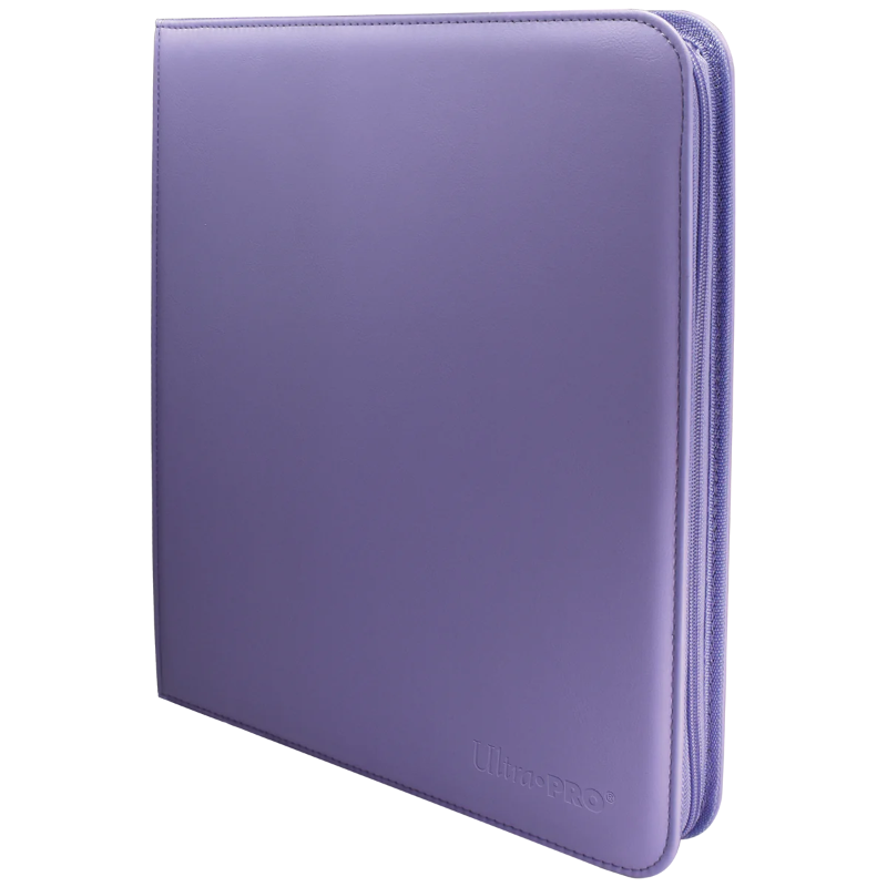 Ultra Pro Vivid 12-Pocket Pro Zippered Binder for storing trading cards with secure zipper closure and clear pocket pages.