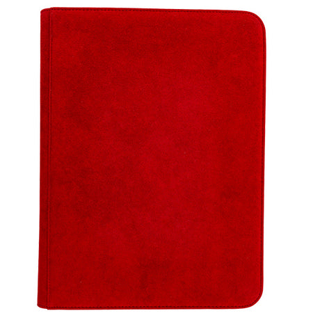 Red Ultra Pro 9-pocket zippered binder with vivid design, ideal for storing trading cards or collectibles securely.
