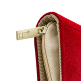 Red Ultra Pro 9-pocket zippered binder with vivid design, ideal for storing trading cards or collectibles.