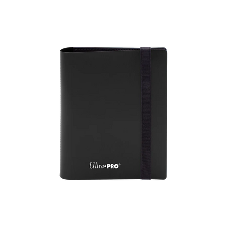 Ultra Pro Eclipse 2-Pocket PRO-Binder with clear plastic pockets and black cover for storing collectible cards or trading cards.