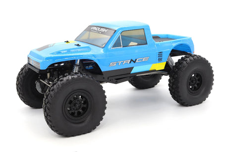 Vanquish VRD Stance 4x4 RTR crawler with rugged tires and detailed chassis, ready for off-road adventure.