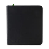 Vault X Exo-Tech 12-pocket zip binder in black, showing the durable exterior and multiple pockets for organizing documents.