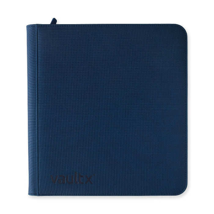Vault X Exo-Tech 12-pocket zip binder in blue with durable material and secure zipper closure.