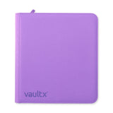 Vault X Exo-Tech 12-pocket zip binder in purple with durable material and zipper closure, ideal for organizing and storing documents.