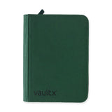 Vault X 4-Pocket Zip Binder in green, showing the durable binder with four pockets for organizing documents and accessories.