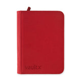 Red Vault X 4-Pocket Zip Binder with durable exterior and multiple compartments for organizing documents and supplies.