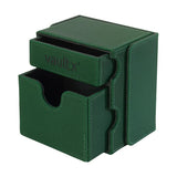 Vault X Exo-Tec Game Box 100+ in green, durable storage case for game cartridges or cards, with secure latch and compact design.