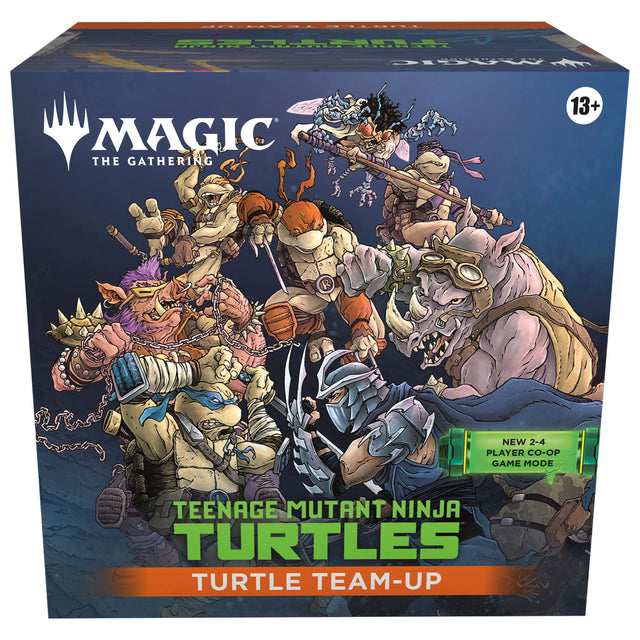 Teenage Mutant Ninja Turtles Team Up card from Magic: The Gathering by Wizards of the Coast featuring ninja turtles characters.