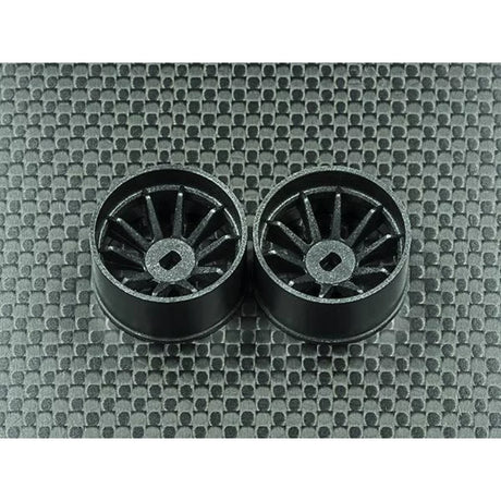 GL Racing R10 Carbon AWD RC car rims, lightweight black carbon wheels with detailed design, designed for high-performance RC vehicles.