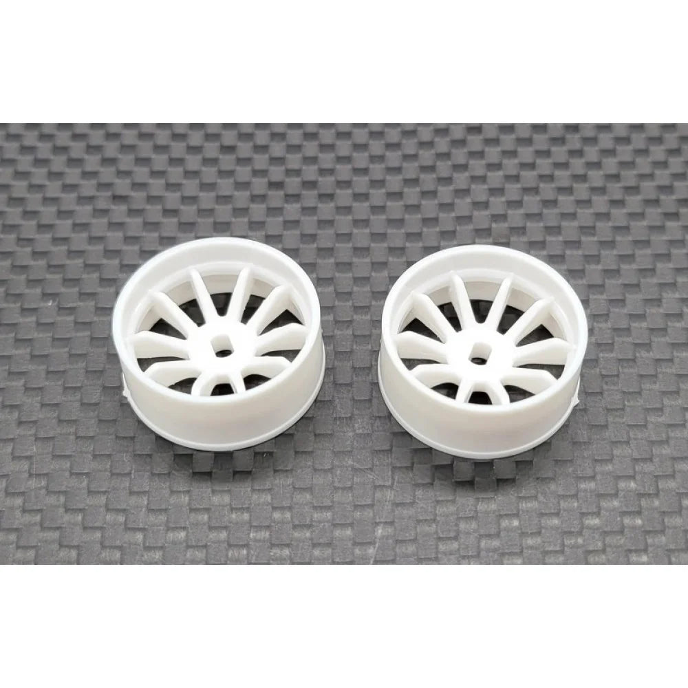 White AWD rims for RC cars by GL Racing, showcasing durable alloy wheels designed for high-performance remote control vehicles.