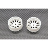 White AWD rims for RC cars by GL Racing, showcasing durable alloy wheels designed for high-performance remote control vehicles.