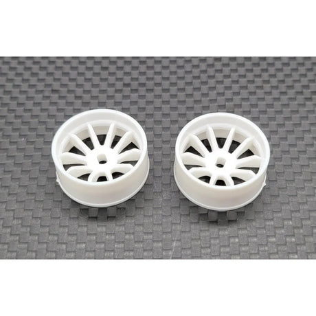 White AWD rims for RC cars by GL Racing, showcasing durable alloy wheels designed for high-performance remote control vehicles.
