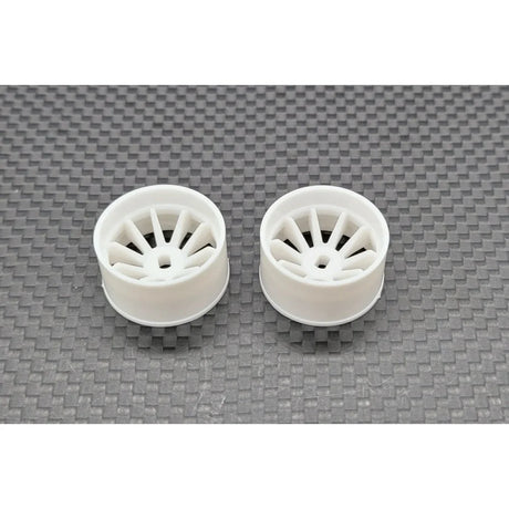 White AWD rims for RC cars by GL Racing, featuring a sleek design suitable for high-performance remote control vehicles.