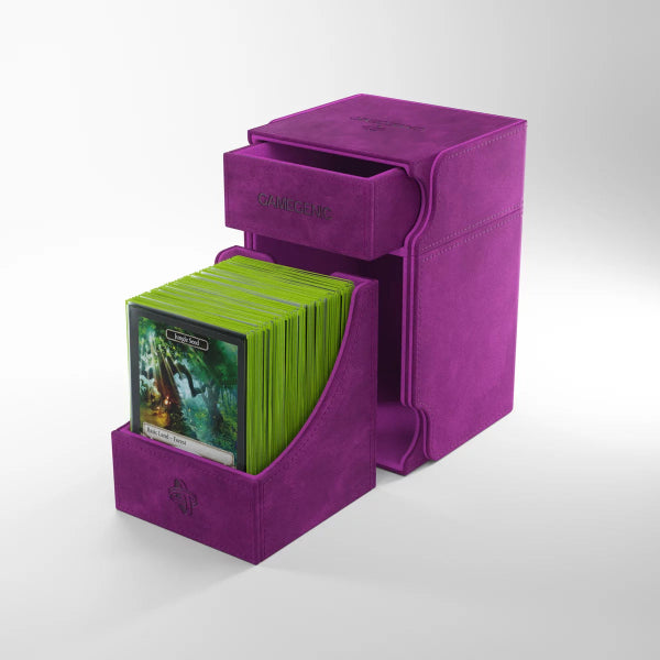 Purple Gamegenic Watchtower 100+ XL convertible storage case with adjustable compartments for gaming accessories.