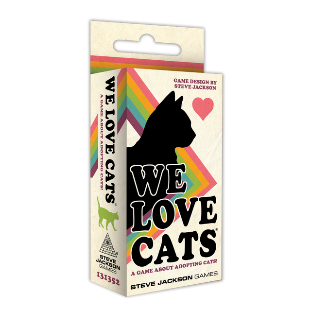 Illustration from We Love Cats by SJ Games showing colorful cats and playful design elements.