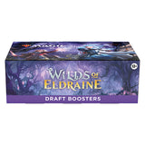 Wilds of Eldraine Draft Booster Box from Wizards of the Coast featuring colorful fantasy-themed card packaging.