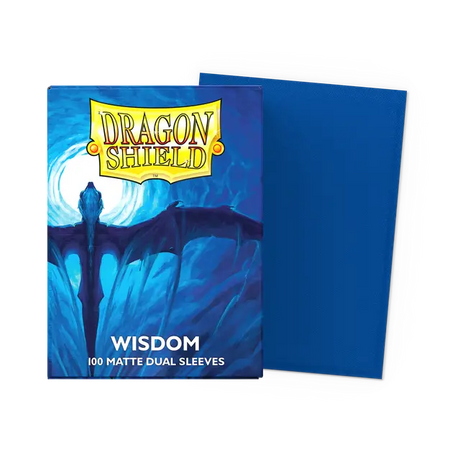 Dragon Shield Wisdom Dual Matte Standard Sleeves for cards, featuring a sleek matte finish with intricate wisdom-themed design.