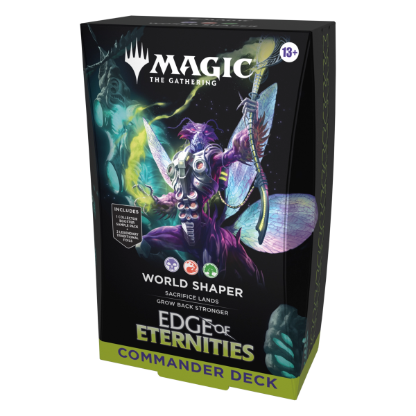 World Shaper from MTG Edge of Eternities Commander Deck by Wizards of the Coast, featuring fantasy artwork of a mystical scene.